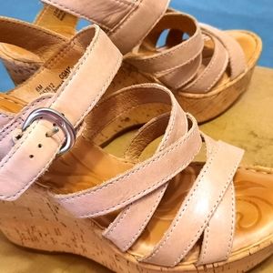 Wedge sandals born leather
